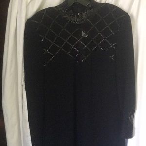 Beautiful St. John black evening knit gown